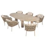 Estate Beverly dining tuinset 240x105xH75 cm mango 7 delig, Tuin en Terras, Ophalen of Verzenden, Nieuw