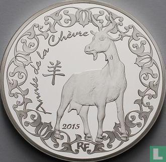 Frankrijk 10 euro 2015 (PROOF) Year of the Goat, Postzegels en Munten, Munten | Europa | Euromunten, Losse munt, 10 euro, Goud