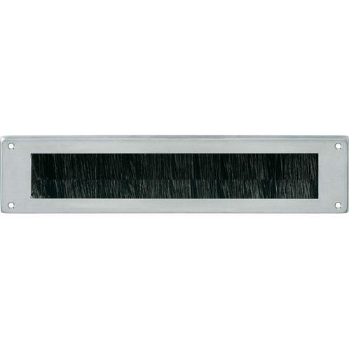 Intersteel Tochtwering rechthoek 340x76mm - RVS geborsteld, Tuin en Terras, Brievenbussen, Nieuw, Verzenden