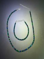 Ketting + armband van natuurlijke zwarte gefacetteerde