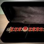 Armband - 14 karaat Geel goud - 17.95ct. tw. Bloedkoraal -, Sieraden, Tassen en Uiterlijk, Nieuw