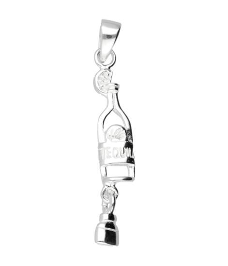 Zilveren Tequila fles kettinghanger, Sieraden, Tassen en Uiterlijk, Kettinghangers, Verzenden
