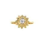 Gouden ring met diamant 18 krt, Sieraden, Tassen en Uiterlijk, Ringen, 18 tot 19, Goud, Dame, Wit