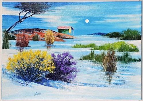Mario Soave (1955) - Lago di Porta, Antiek en Kunst, Kunst | Schilderijen | Modern