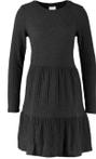 Vila zwarte geribte trui jurk polyester stretch Maat: M