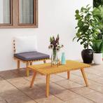 vidaXL 2-delige Loungeset met kussens massief acaciahout, Verzenden, Nieuw, Hardhout, Loungeset