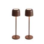 Set van 2 tafellampen mushroom roestbruin incl. laadstation, Huis en Inrichting, Lampen | Tafellampen, Nieuw, Modern, Minder dan 50 cm