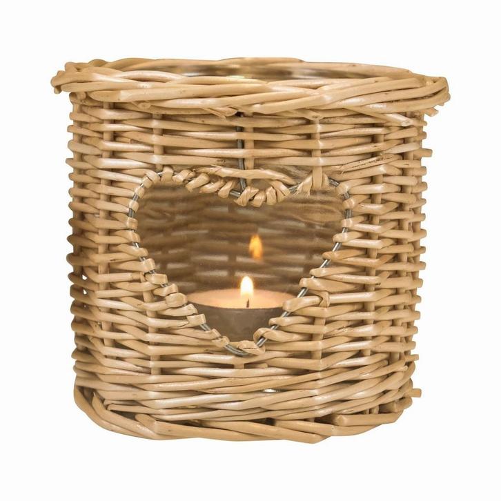 rotan windlicht hart 12cm, Huis en Inrichting, Woonaccessoires | Overige, Verzenden