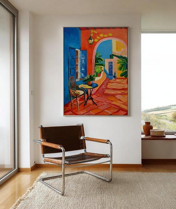 E. García - UNA TERRAZA EN TENERIFE XL (NO RESERVE), Antiek en Kunst, Kunst | Schilderijen | Modern