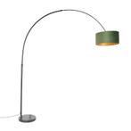 Booglamp zwart velours kap groen met goud 50 cm - XXL, Huis en Inrichting, Lampen | Vloerlampen, Nieuw, Overige materialen, Modern