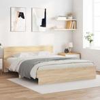 vidaXL Bedframe met hoofdeinde sonoma eikenkleurig 140x190, Bruin, Verzenden, Hout, Nieuw
