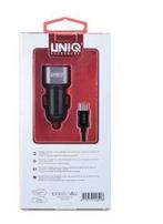 Autolader UNIQ Accesory Dual USB Type-C - Zwart Geschikt, Telecommunicatie, Nieuw