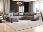 Slaapbank met opbergruimte Max | U-bank XL, Huis en Inrichting, Slaapkamer | Slaapbanken, Verzenden, Nieuw, Blauw