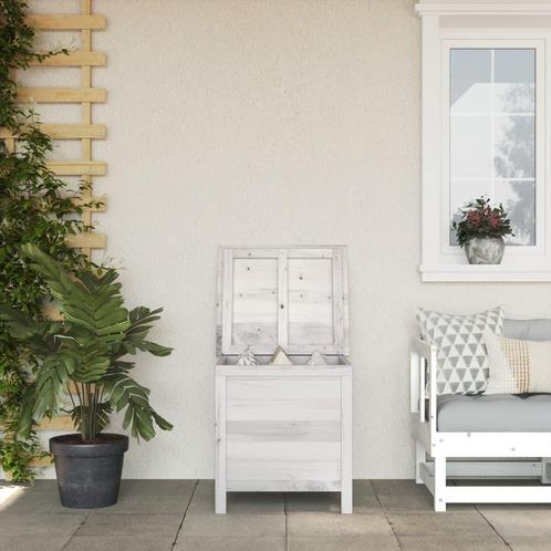 Tuinbox 50x49x56,5 cm massief vurenhout wit (Partytenten), Tuin en Terras, Tuinhuizen, Nieuw, Verzenden