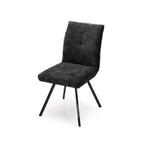 Eetkamerstoel Flora - eetkamerstoelen - Zwart, Nieuw, Zwart, Stof