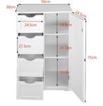 Witte ladekast voor badkamer – Met 4 lades en open vakken, Huis en Inrichting, Badkamer | Badkamermeubels, Verzenden, Nieuw