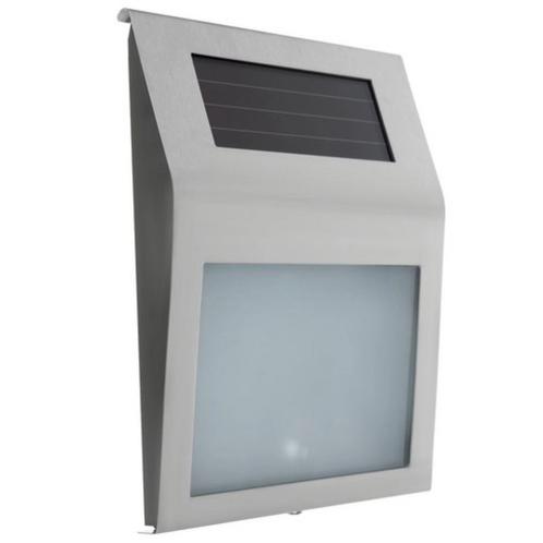 Izoxis Zilver huisnummer met schemersensor en zonnepaneel, Tuin en Terras, Buitenverlichting, Nieuw, Ophalen of Verzenden