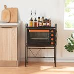 Magnetron rek Sorsele keukenrek 79x40-63x32 cm zwart [en.cas, Verzenden, Nieuw