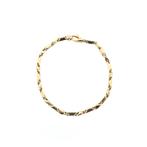 Gouden gesloten fantasie schakel armband | 19 cm (unisex), Sieraden, Tassen en Uiterlijk, Armbanden, Ophalen of Verzenden, Gebruikt