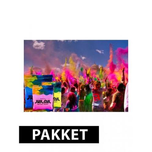 Holi kleurpoeder pakket met 3 kleuren type 2 - Kleurpoeder, Hobby en Vrije tijd, Feestartikelen, Verzenden