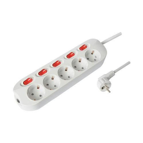 Technik Tafelcontactdoos wit NL 5-voudig + schakelaars me..., Huis en Inrichting, Lampen | Overige, Nieuw, Ophalen of Verzenden