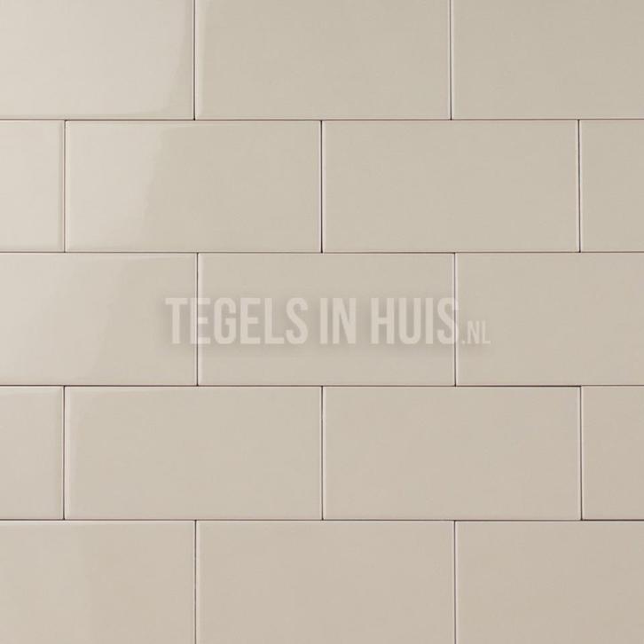 Wandtegel evolution glans greige grijs beige 7,5x15 cm, Doe-het-zelf en Verbouw, Tegels, Wandtegels, Nieuw, 10 m² of meer, Keramiek