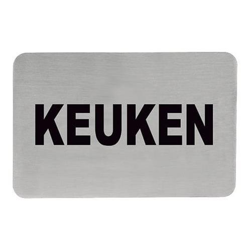 Infobord keuken RVS zelfklevend 11x6cm EMGA, Zakelijke goederen, Horeca | Keukenapparatuur, Nieuw in verpakking, Verzenden
