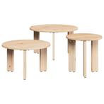 vidaXL Salontafel 3 pcs Naturel Massief grenenhout, Minder dan 50 cm, Verzenden, Nieuw, Minder dan 50 cm