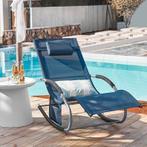 2dekans | SoBuy - Loungestoel Tuinstoel - marineblauw, Huis en Inrichting, Fauteuils, Ophalen of Verzenden, Zo goed als nieuw