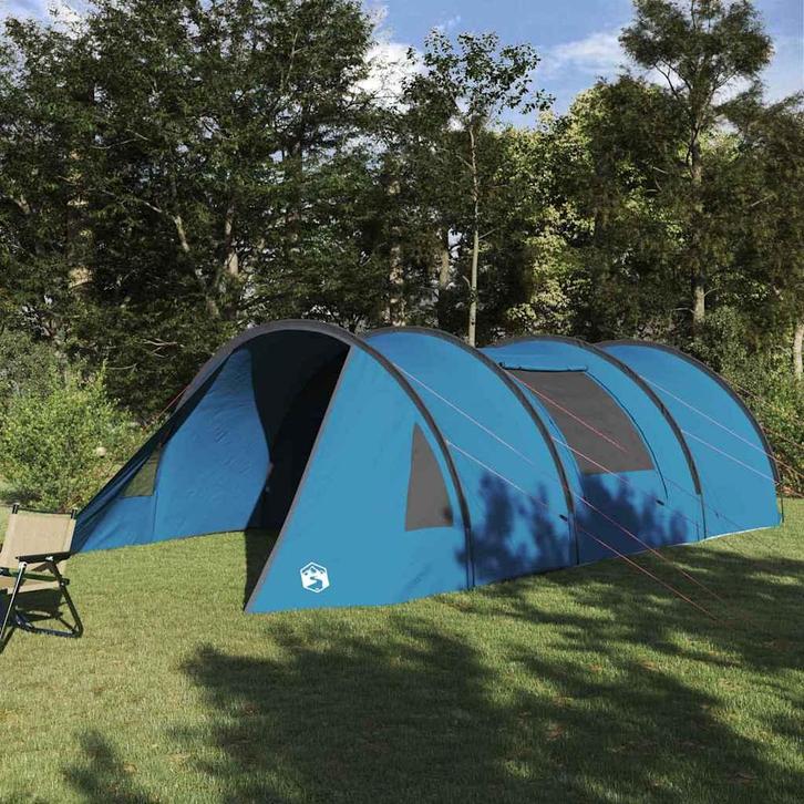 vidaXL Tunnel Tent 5-Person met dak Blauw en Grijs 805 x 405, Caravans en Kamperen, Tenten, Nieuw, Verzenden