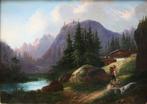 Gustav Barbarini (1840-1909) - Austrian Alpine landscape, Antiek en Kunst, Kunst | Schilderijen | Klassiek