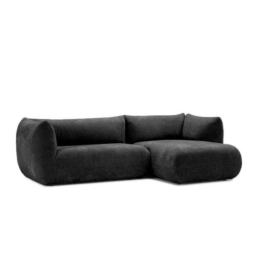 Loungebank Veendam - loungebanken - Zwart, Huis en Inrichting, Banken | Sofa's en Chaises Longues, Nieuw, Stof