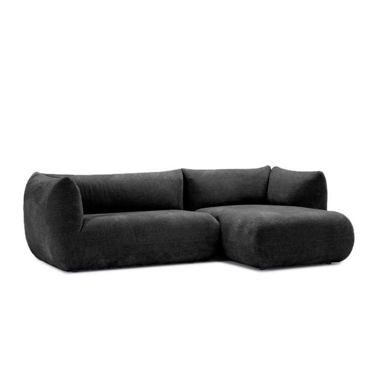 Loungebank Veendam - loungebanken - Zwart, Huis en Inrichting, Banken | Sofa's en Chaises Longues, Nieuw, Stof