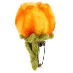 Vilten Broche Tulp Geel/Oranje - 8cm NIEUW, Ophalen of Verzenden, Nieuw