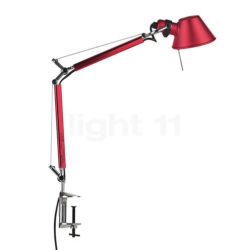 Artemide Tolomeo Micro Tavolo, rood - met tafelklem, Huis en Inrichting, Lampen | Tafellampen, Nieuw, Verzenden