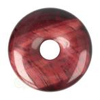 Rode Tijgeroog Donut Nr 14 - Ø 4 cm, Sieraden, Tassen en Uiterlijk, Edelstenen, Verzenden, Nieuw