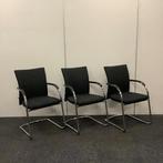 complete set van 3 stuks vergaderstoelen,  Klöber 742,, Gebruikt, Drie, Zwart, Ophalen of Verzenden