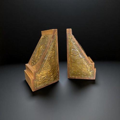 Boekensteunen (2) - Hout, Koper, Antiek en Kunst, Kunst | Designobjecten