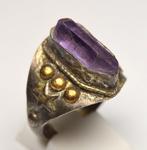 Amethist - 925 Zilver - Ring, Verzamelen, Mineralen en Fossielen