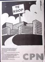 Vintage politieke poster CPN over grote leegstand (Posters), Verzenden, Nieuw, Overige onderwerpen, Met lijst