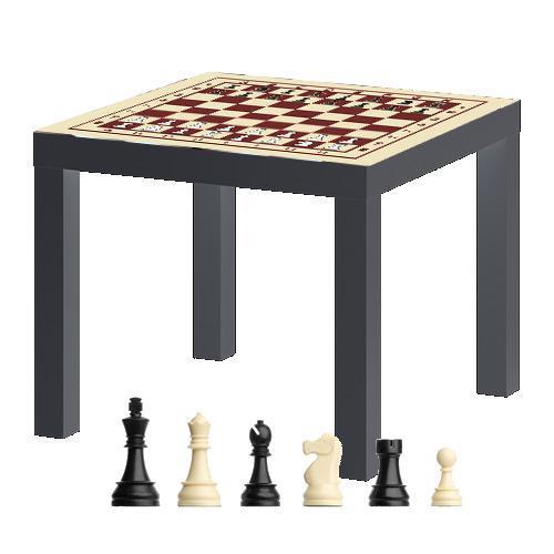IKEA Lack tafeltje met schaakbordprint - inclusief stukken, Hobby en Vrije tijd, Gezelschapsspellen | Bordspellen, Een of twee spelers