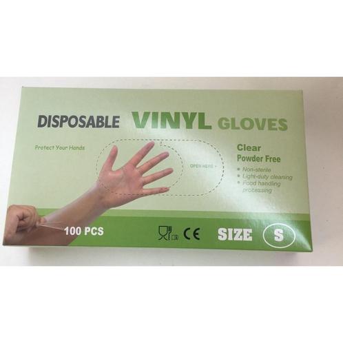 Disposable Vinly Gloves Poedervrij Small Handschoenen Transp, Huis en Inrichting, Schoonmaakartikelen, Verzenden