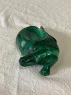 sculptuur, Splendide vide poche Crocodile en Malachite, Nieuw