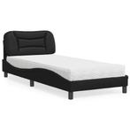 vidaXL Bed met matras Hvar kunstleer zwart 90x190 cm, Huis en Inrichting, Slaapkamer | Bedden, Overige materialen, 90 cm, Eenpersoons