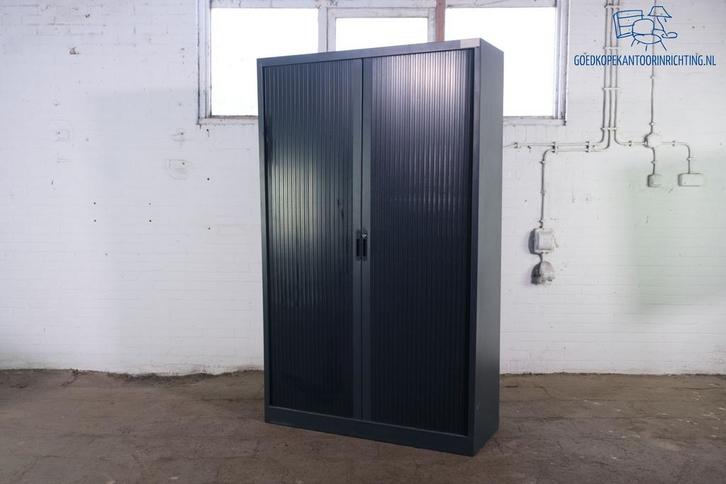 Mewaf | Roldeurkast | Tweedehands | Antraciet | 3 legborden, Huis en Inrichting, Kasten | Roldeurkasten en Archiefkasten, Gebruikt