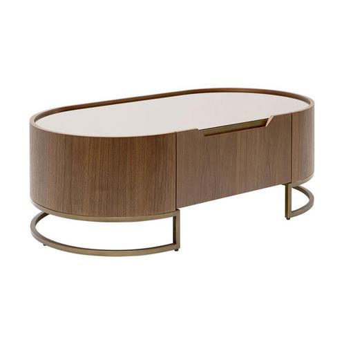 *WOONWINKEL* Kare Design Giorgio Ovale Salontafel Walnoot En, Huis en Inrichting, Tafels | Salontafels, Nieuw, Verzenden