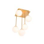 Moderne plafondlamp goud met opaal glas 5-lichts  - Athens, Nieuw, Overige materialen, Modern