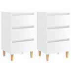 Nachtkastjes 2 stuks Wit - Tweedekansje - Scandinavisch D..., Huis en Inrichting, Slaapkamer | Nachtkastjes, Minder dan 45 cm