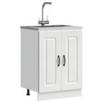 vidaXL Spoelbakonderkast Kalmar 60x46x81,5 cm bewerkt hout, Huis en Inrichting, Keuken | Keukenelementen, Verzenden, Nieuw, Wit