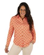 Oranje/wit print travelstof blouse van By Swan, Nieuw, Verzenden